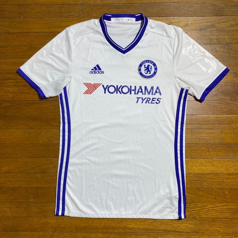 Adidas Chelsea FC 2016-17 Away 3rd Jersey White Blue Climacool Mens Small